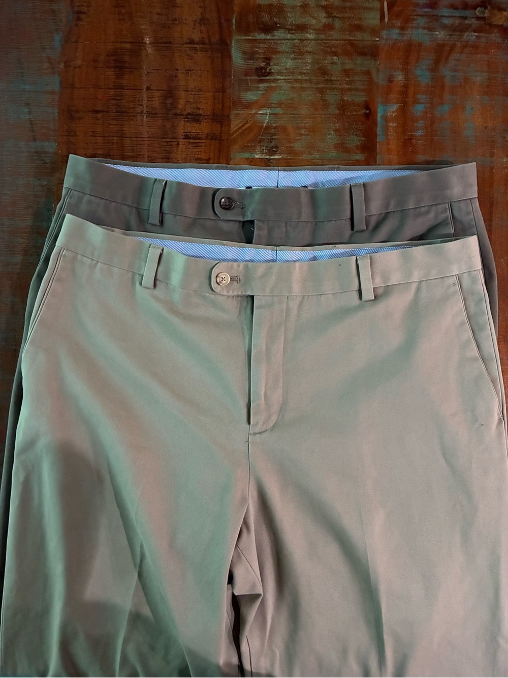 Kirkland Signature Men's Flat-Front Chinos dress pants bundle 38x32